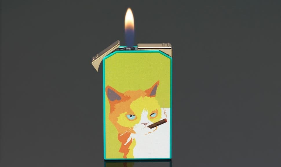 Siglo Cat Lighter and Cutter Set Yellow / Green image 1